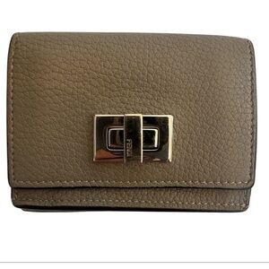 FENDI Tri-fold Leather Peekaboo Brown Womens Wallet PreLoved